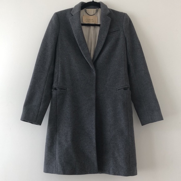 Babaton Jackets & Blazers - Aritzia T Babaton wool cashmere deer skin suede notch lapel long line pea coat